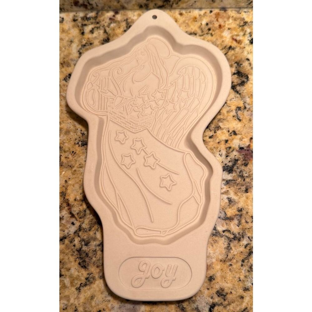 Vintage Longaberger Pottery Angel Cookie Mold 1996 Angel Series - Joy - Picture 2 of 12